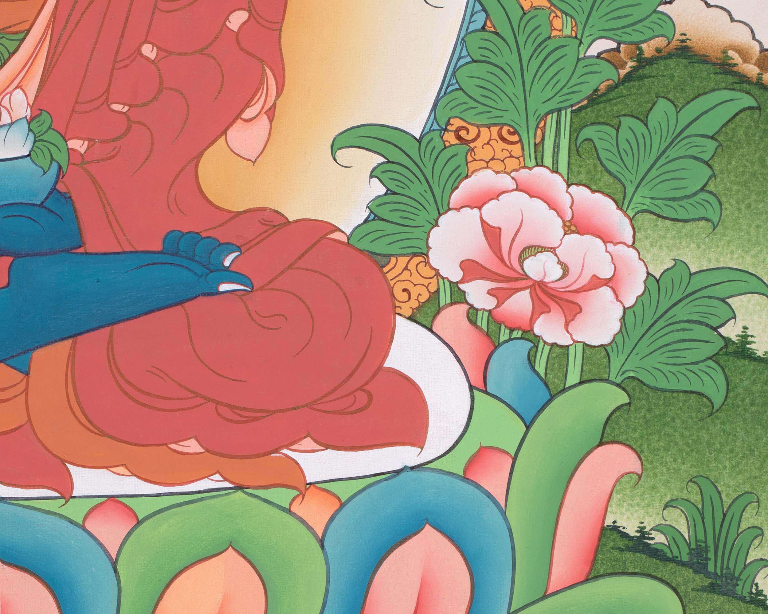 Bhaisajyaguru Thangka Artwork | Hand Painted Medicine Buddha Art | The Healing Buddha