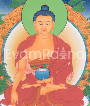 Traditional Gautama Buddha Thangka | Embodiment of Wisdom and Compassion | Shakyamuni Buddha Artwork