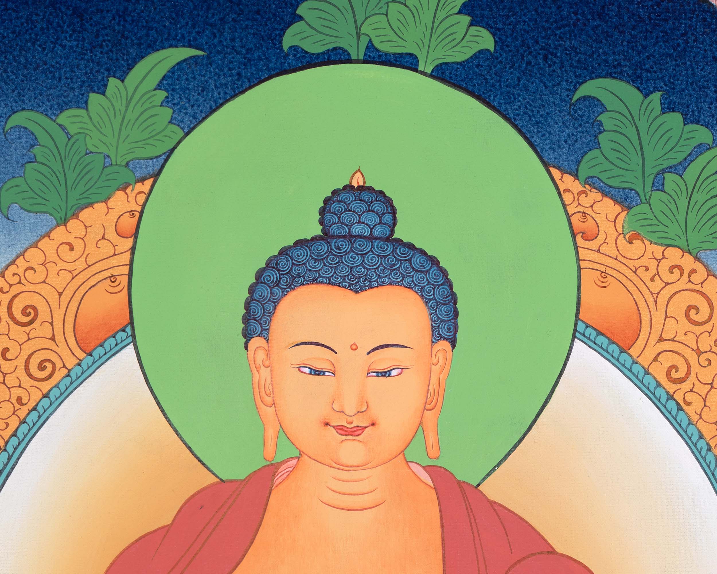 Traditional Gautama Buddha Thangka | Embodiment of Wisdom and Compassion | Shakyamuni Buddha Artwork