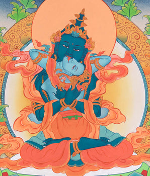 Vajradhara with Union Thangka | The Primordial Buddha | Union of Wisdom and Compassion