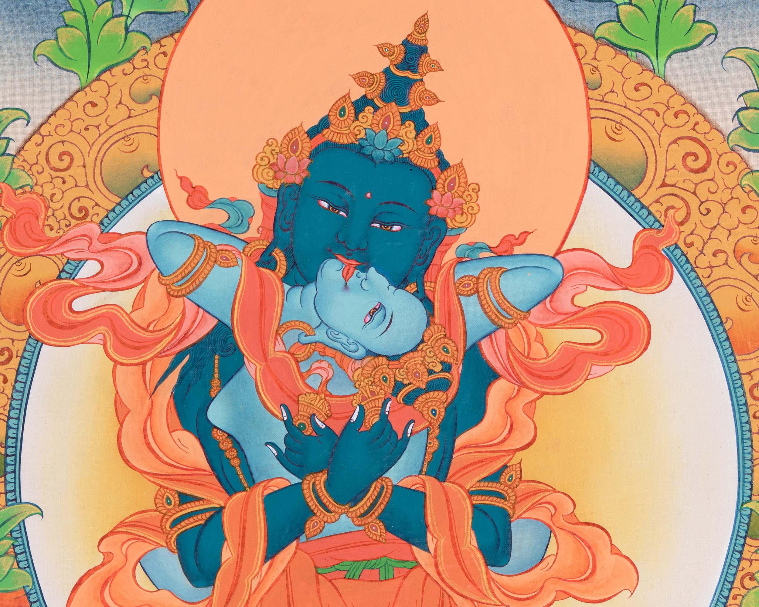 Vajradhara with Union Thangka | The Primordial Buddha | Union of Wisdom and Compassion