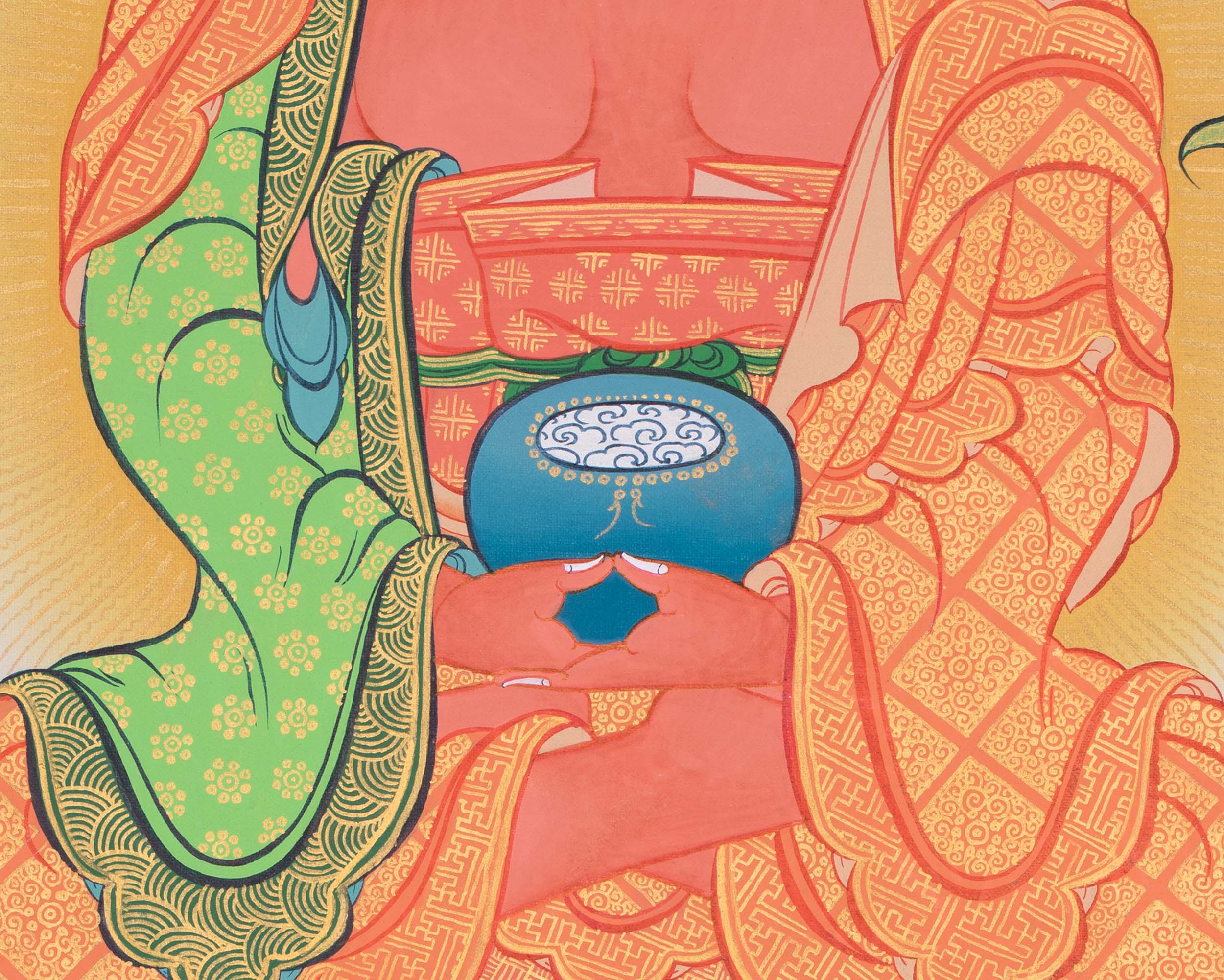 The Buddha Of Infinite Light Thangka | Amitabha Buddha Artwork | Journey to Pure Land