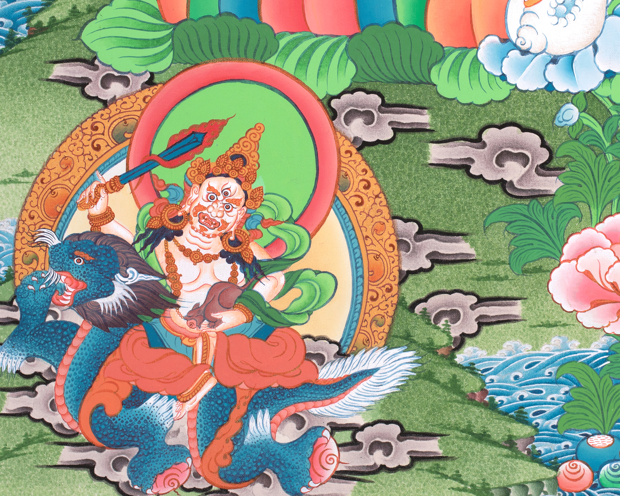 5 Dzambhala Thangka Painting | Lords Of Wealth | Art For Wealth and Abundance
