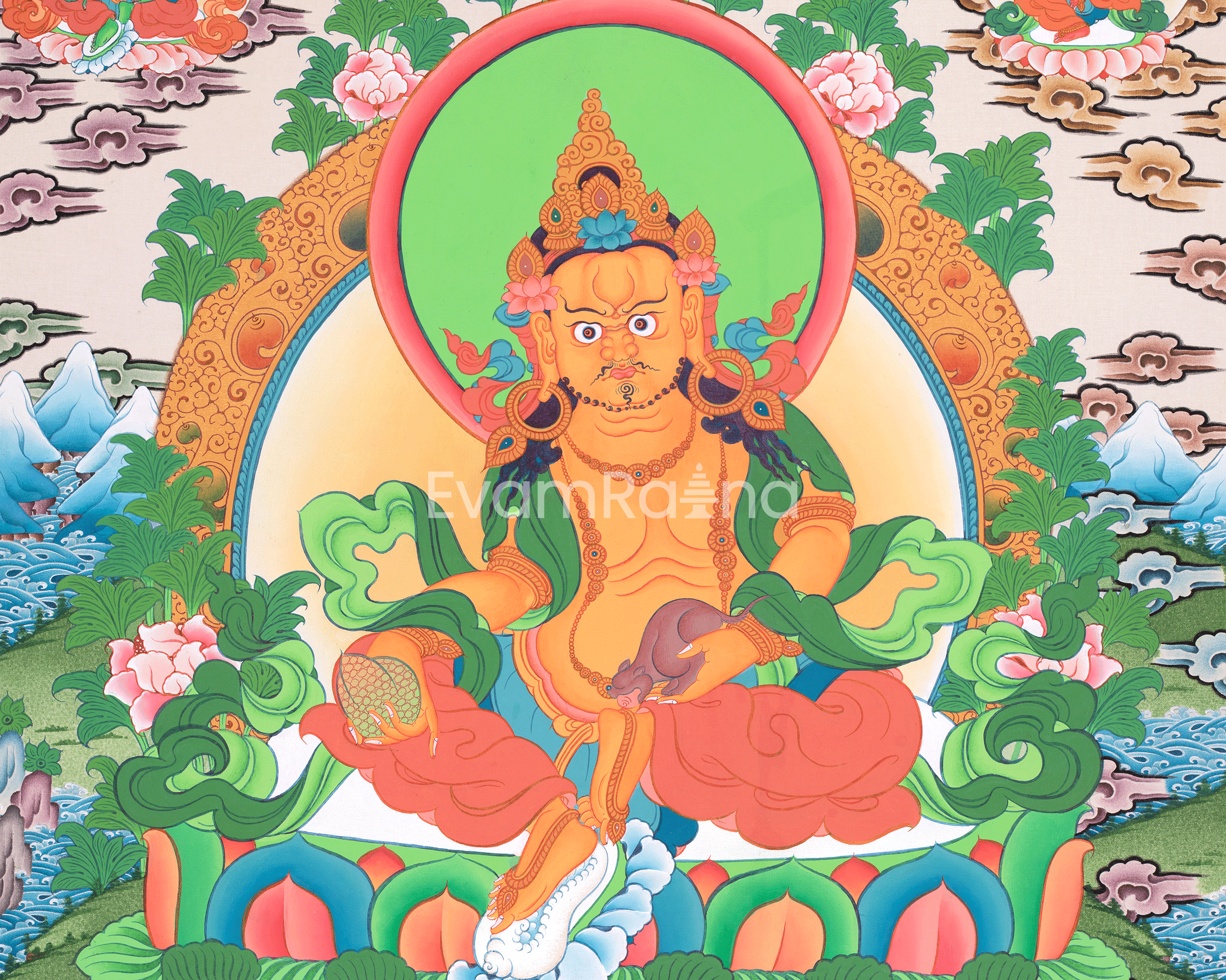 5 Dzambhala Thangka Painting | Lords Of Wealth | Art For Wealth and Abundance