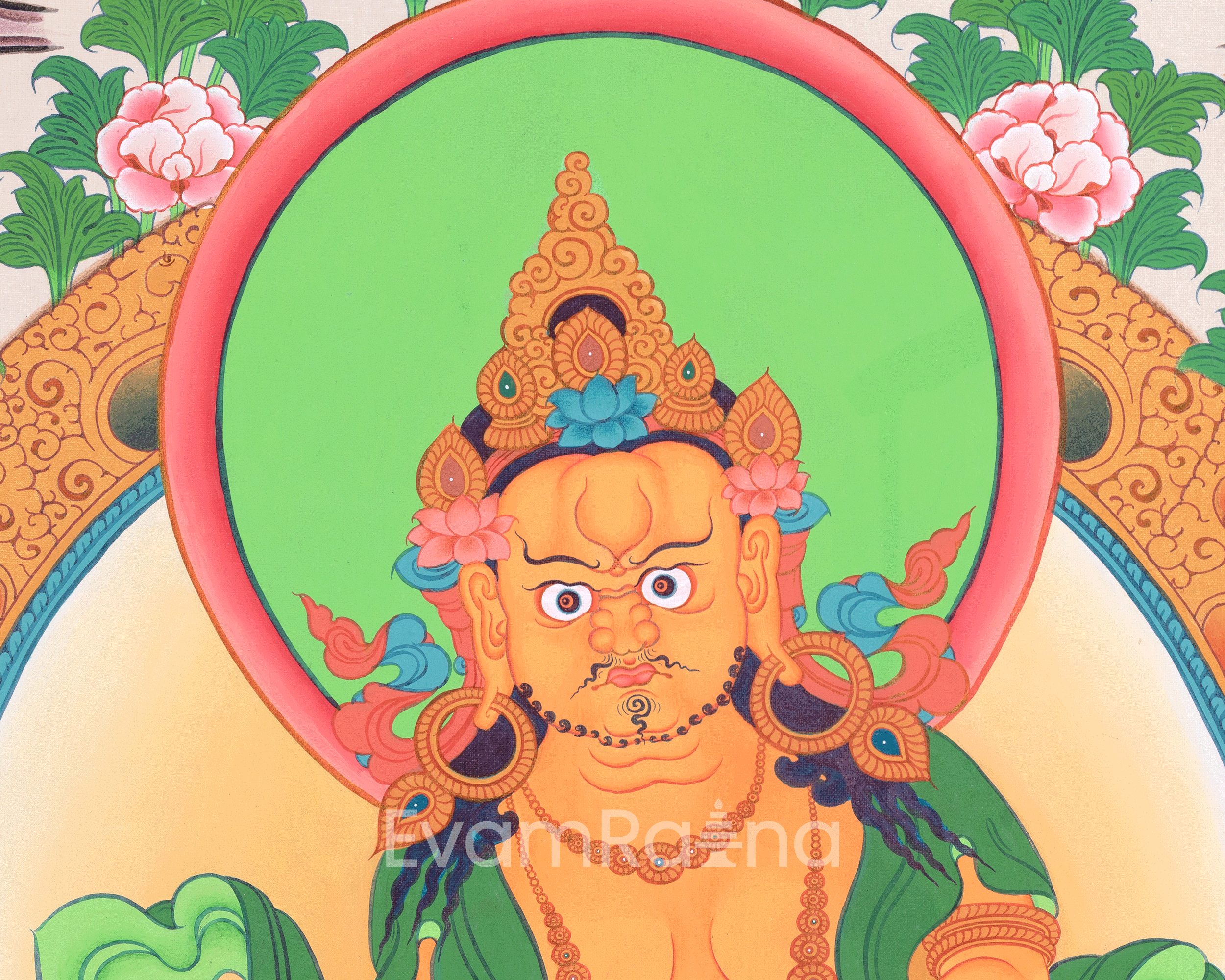 5 Dzambhala Thangka Painting | Lords Of Wealth | Art For Wealth and Abundance