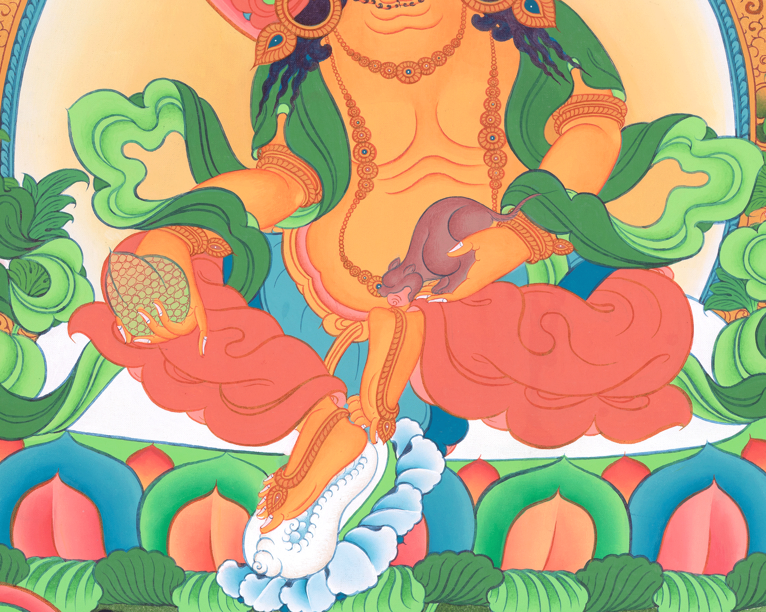 5 Dzambhala Thangka Painting | Lords Of Wealth | Art For Wealth and Abundance