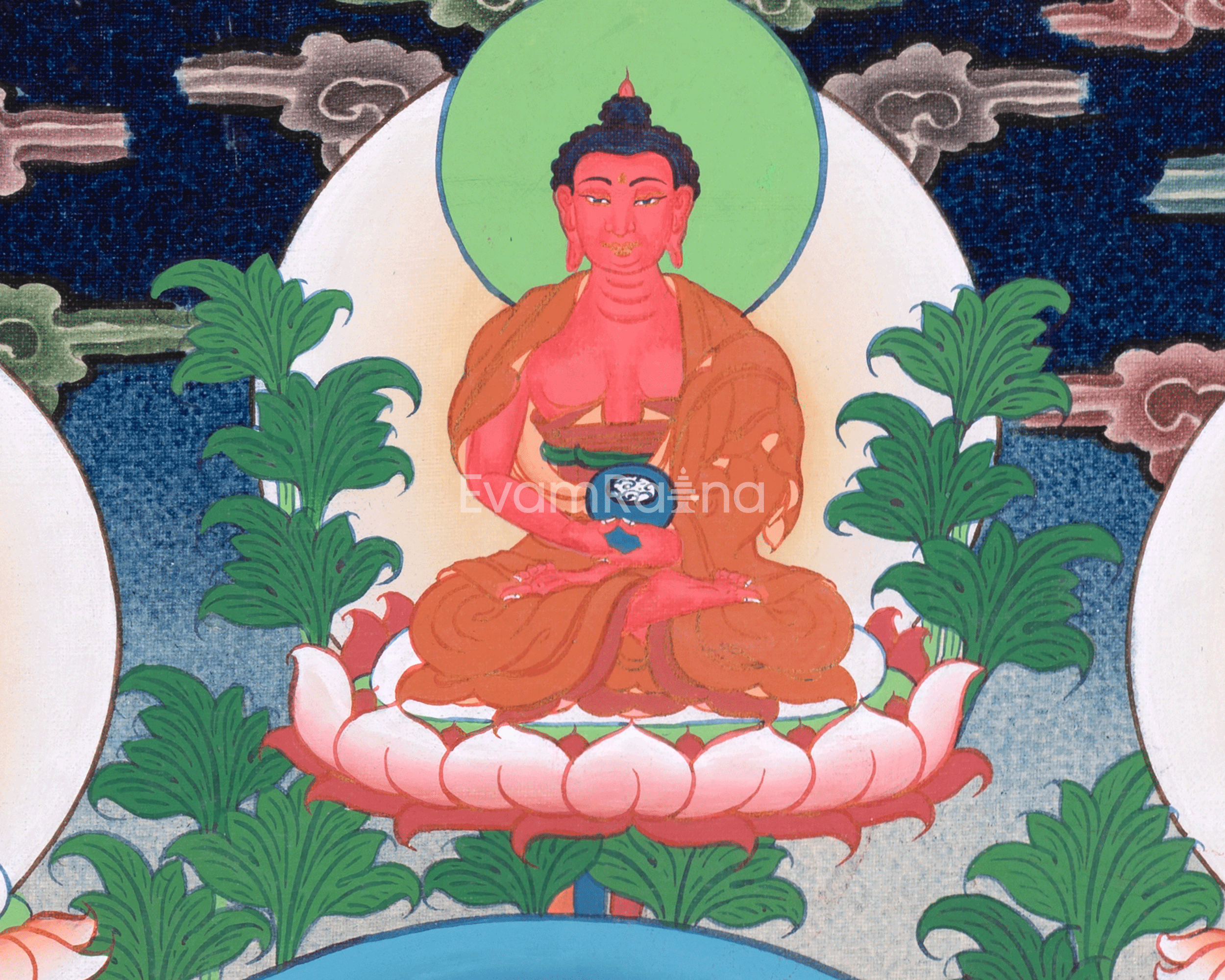 Green Tara Thangka with Other Deities | Wall Art for Tranquility