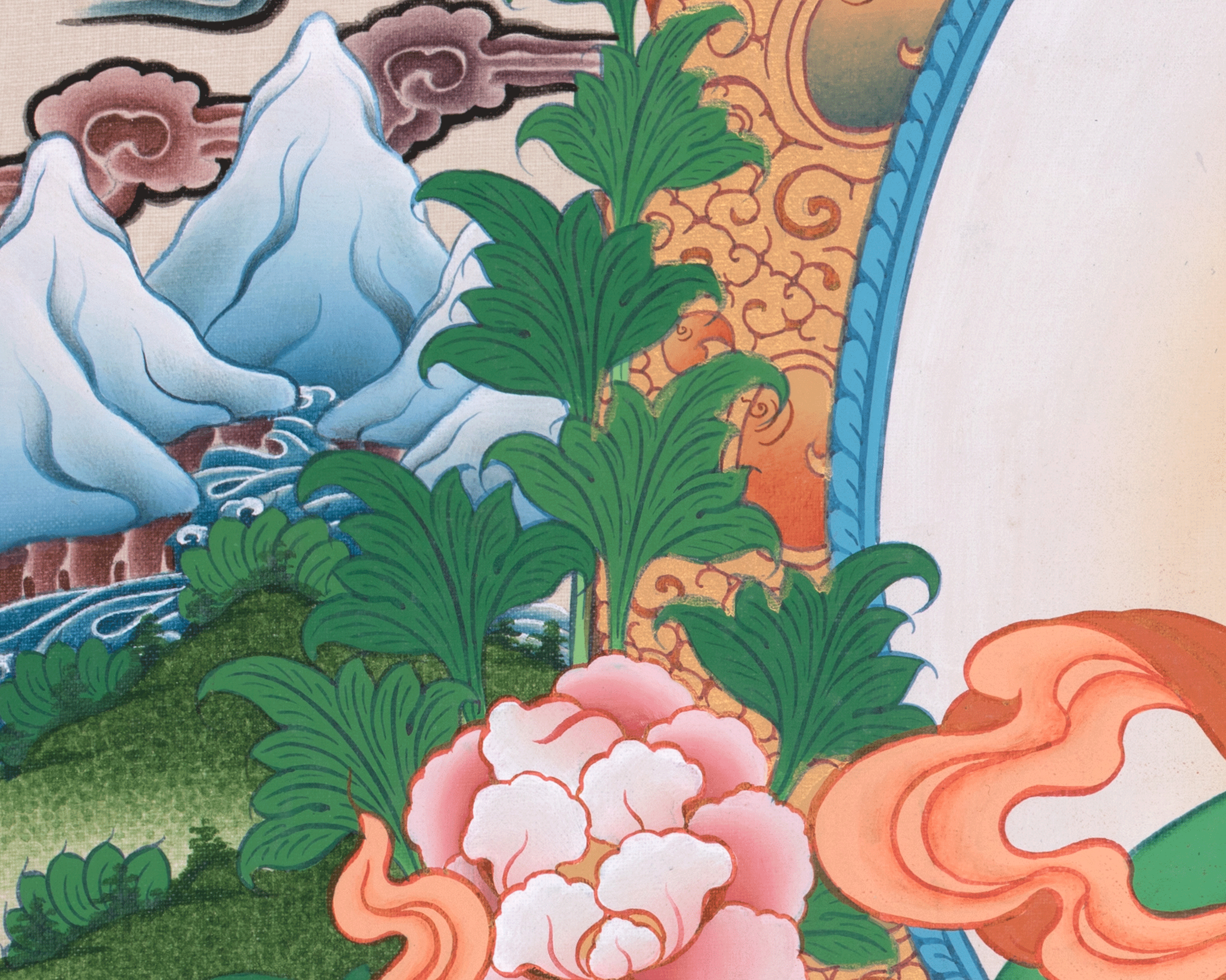 Green Tara Thangka with Other Deities | Wall Art for Tranquility