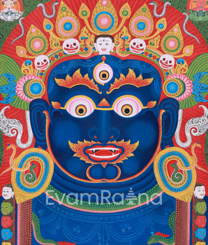 Lord Bhairav Thangka | Wrathful Essence of Bhairava | Traditional Hand Painted Art