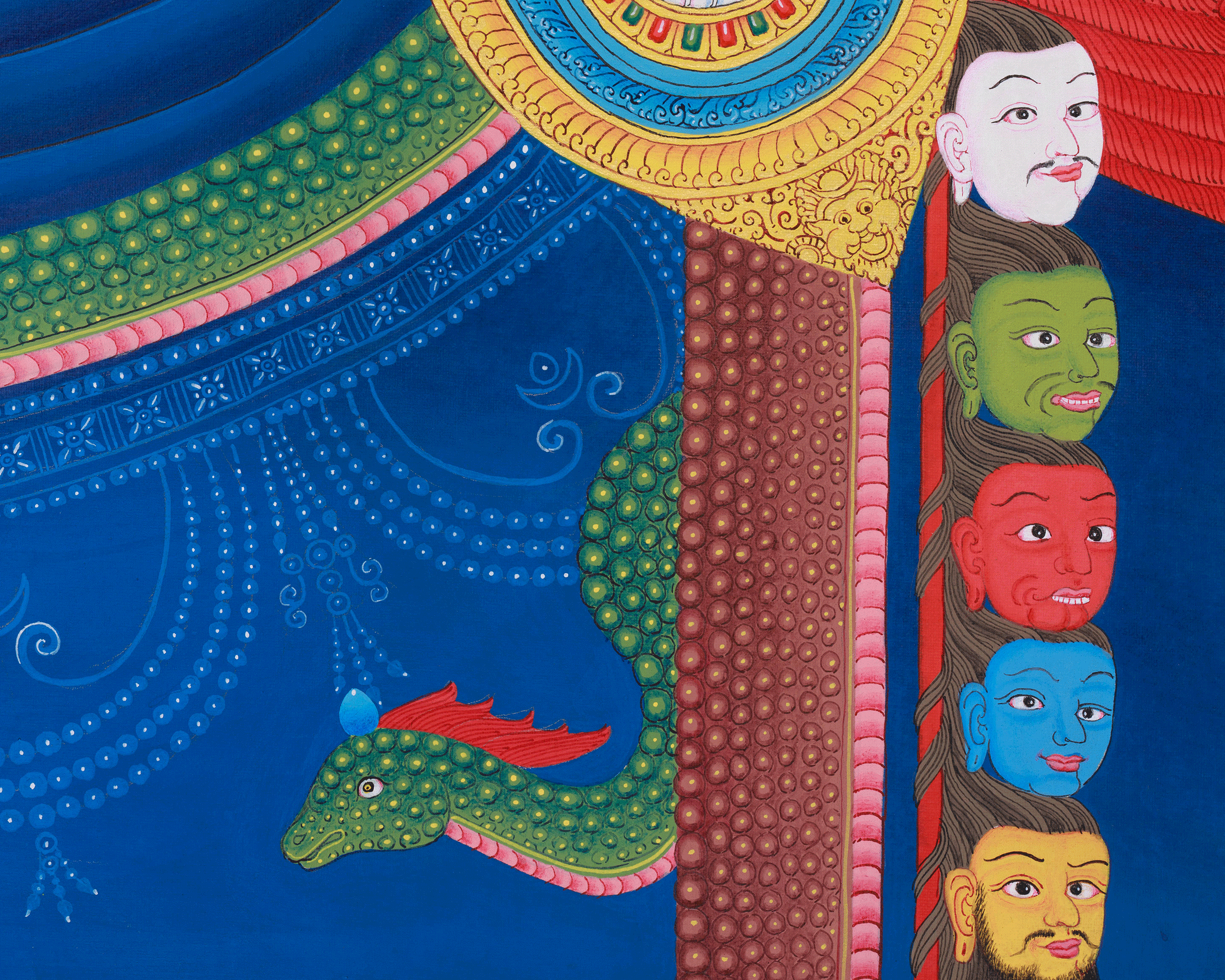 Lord Bhairav Thangka | Wrathful Essence of Bhairava | Traditional Hand Painted Art