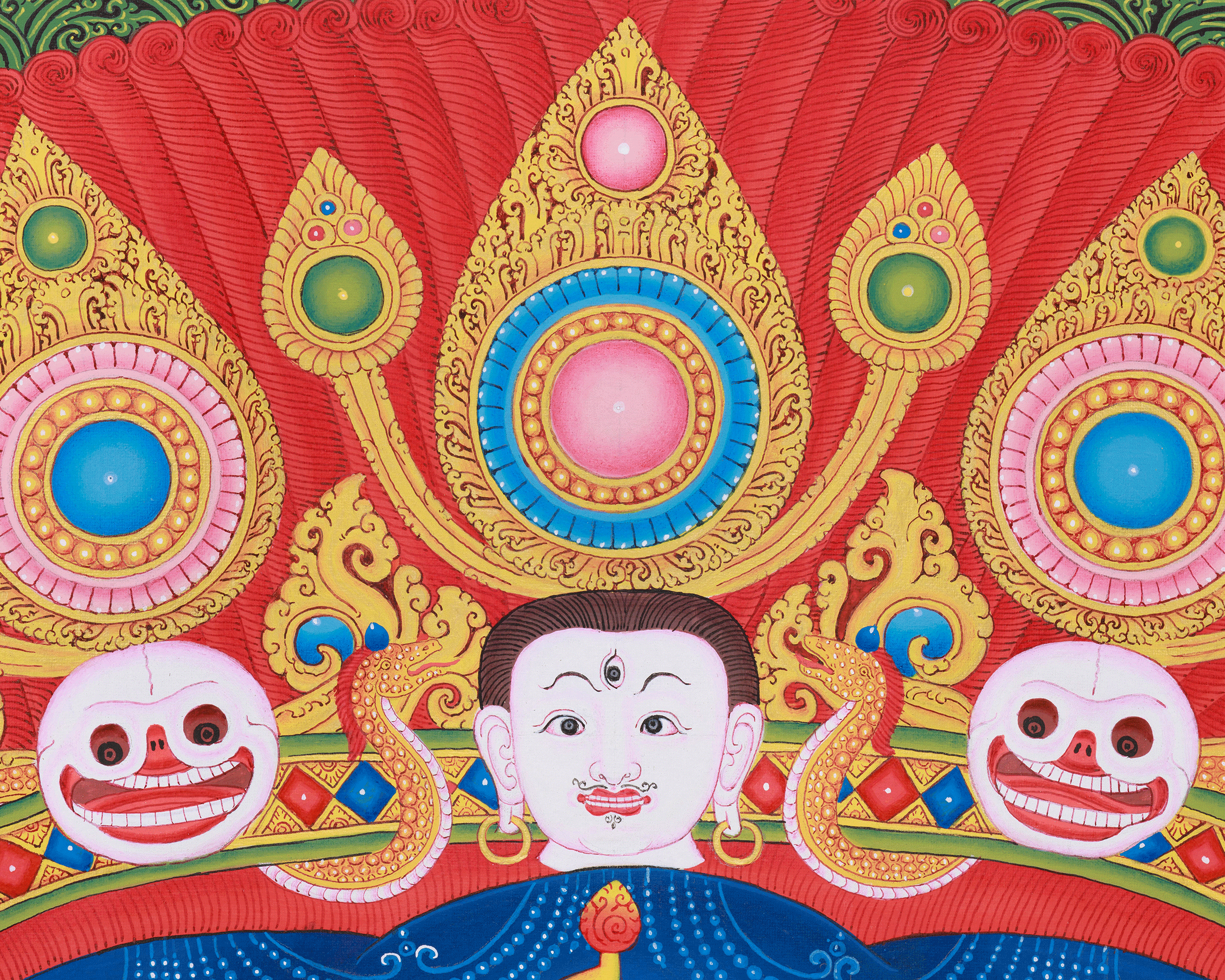 Lord Bhairav Thangka | Wrathful Essence of Bhairava | Traditional Hand Painted Art