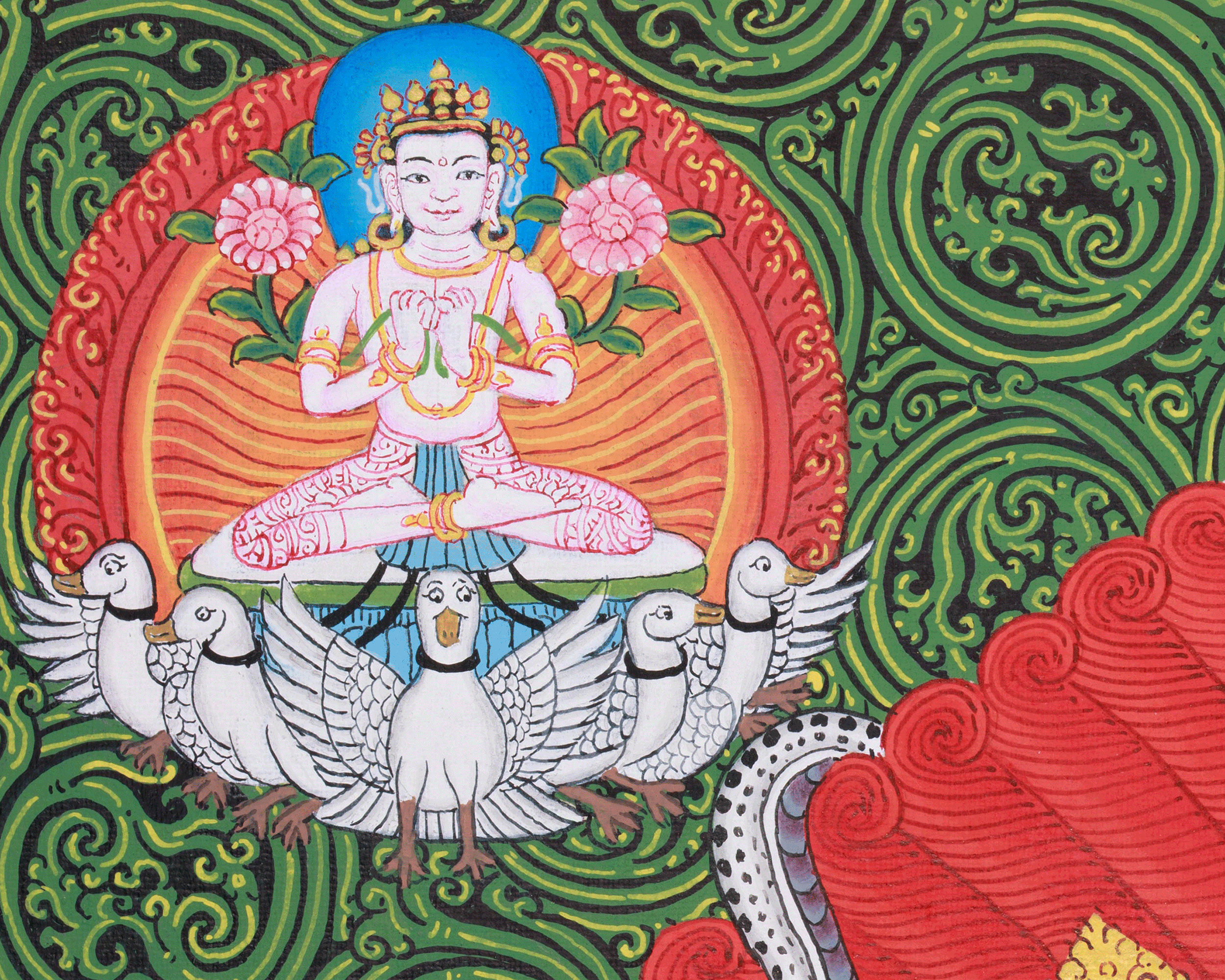 Lord Bhairav Thangka | Wrathful Essence of Bhairava | Traditional Hand Painted Art