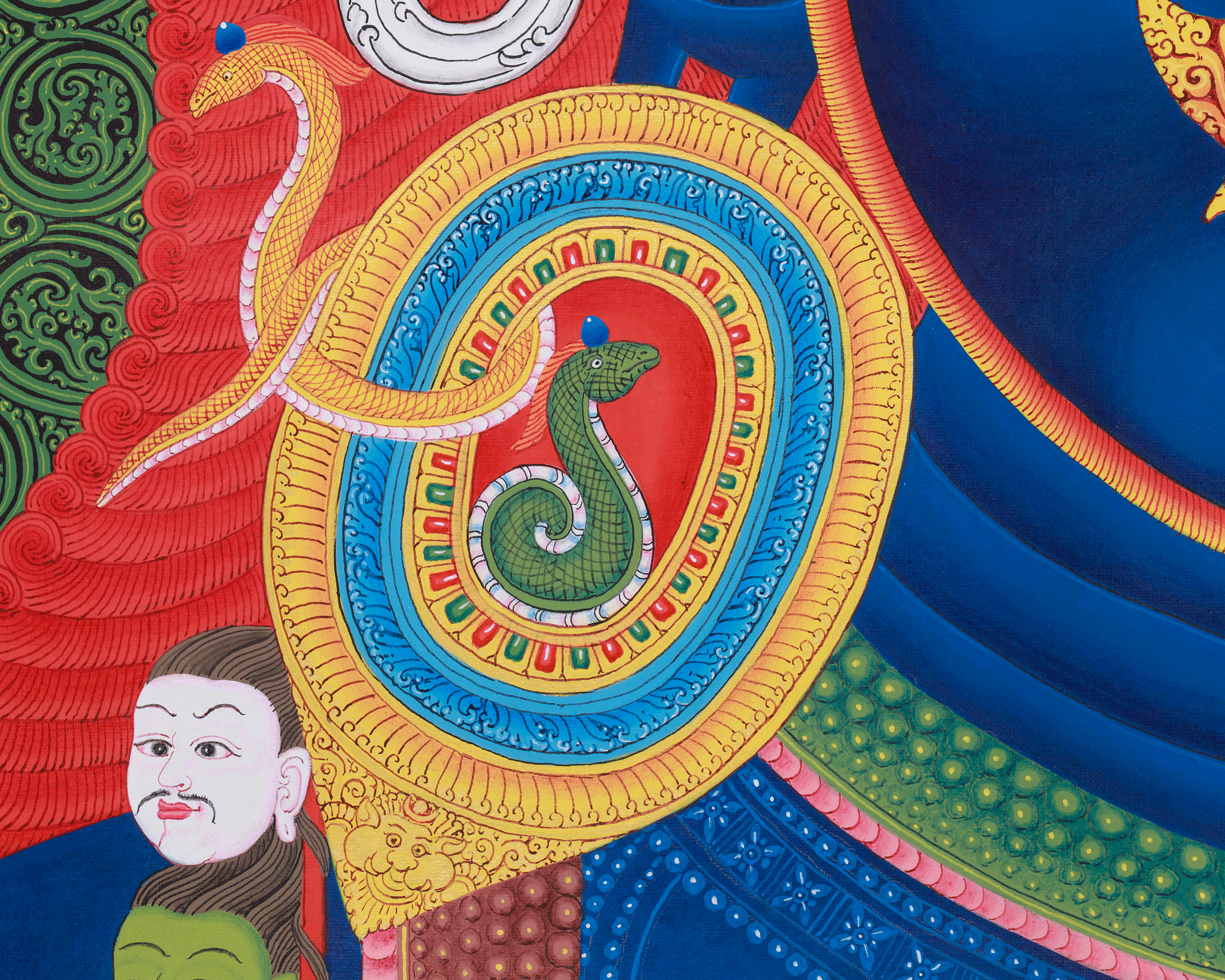 Lord Bhairav Thangka | Wrathful Essence of Bhairava | Traditional Hand Painted Art
