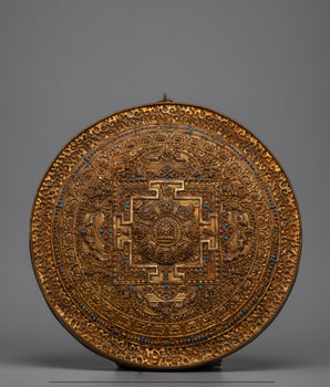 Round Copper Mandala Wall Decor | Zen Buddhist Symbol for Peaceful Home Decor