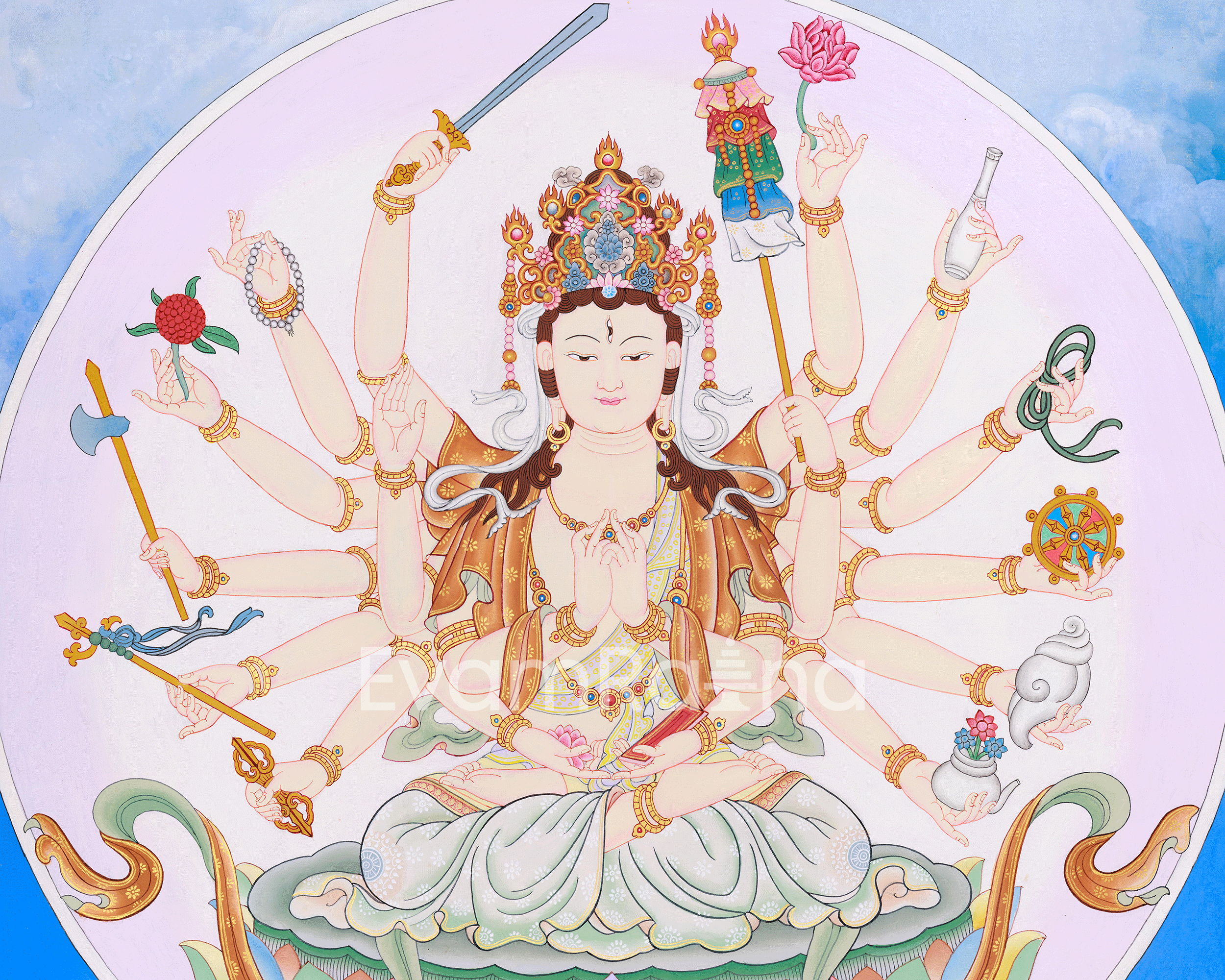 Cundi Thangka, Tantric Buddhist Goddess Art | Religious Art for Mediation