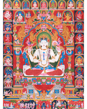 Tibetan Avalokitesvara, Chenrezig Thangka