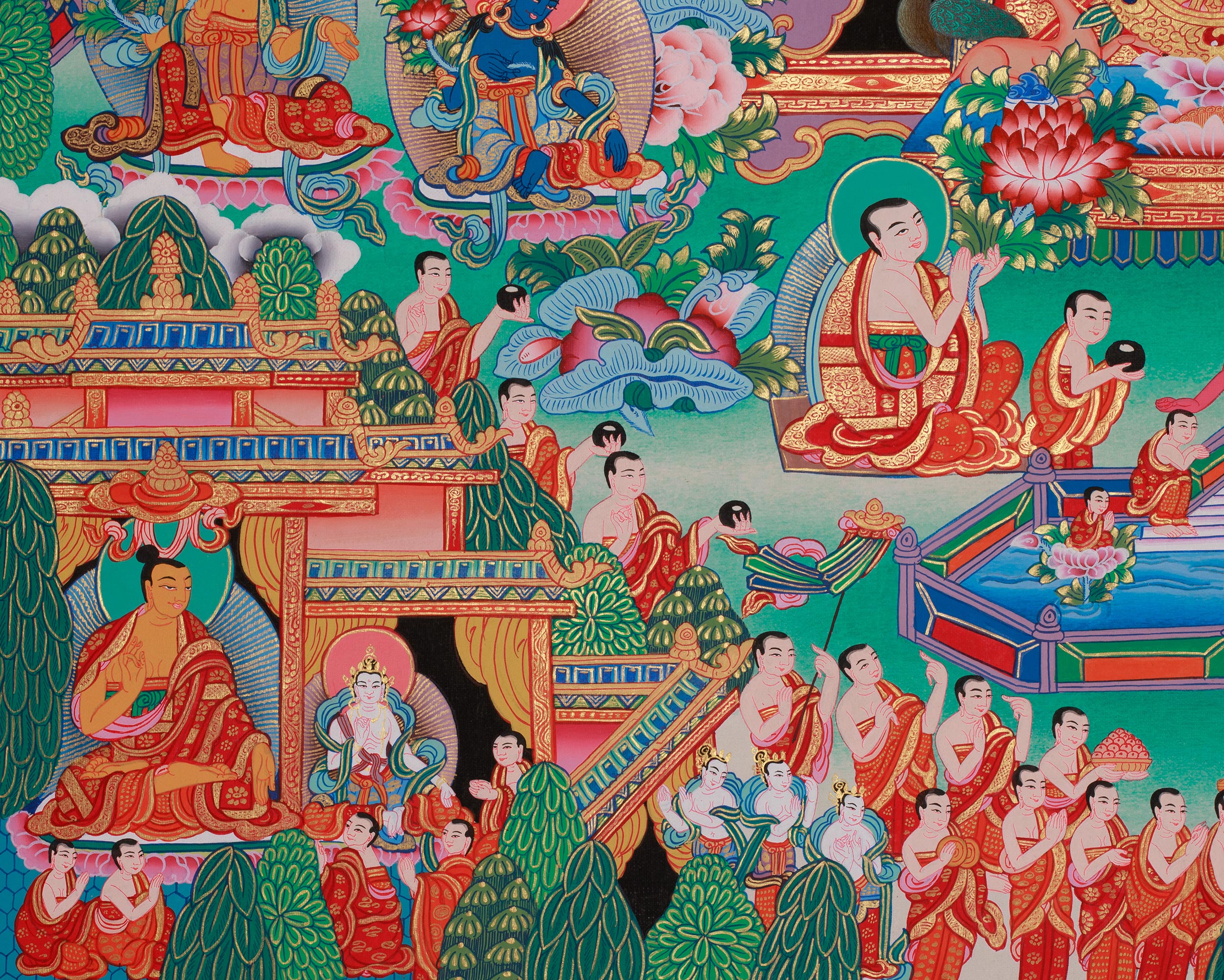 Traditional Amitabha Buddha Thangka | Pure Land Meditation and Spiritual Bliss