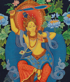 Buddha to Be, Manjushri Thangka | Enlightenment and Wisdom