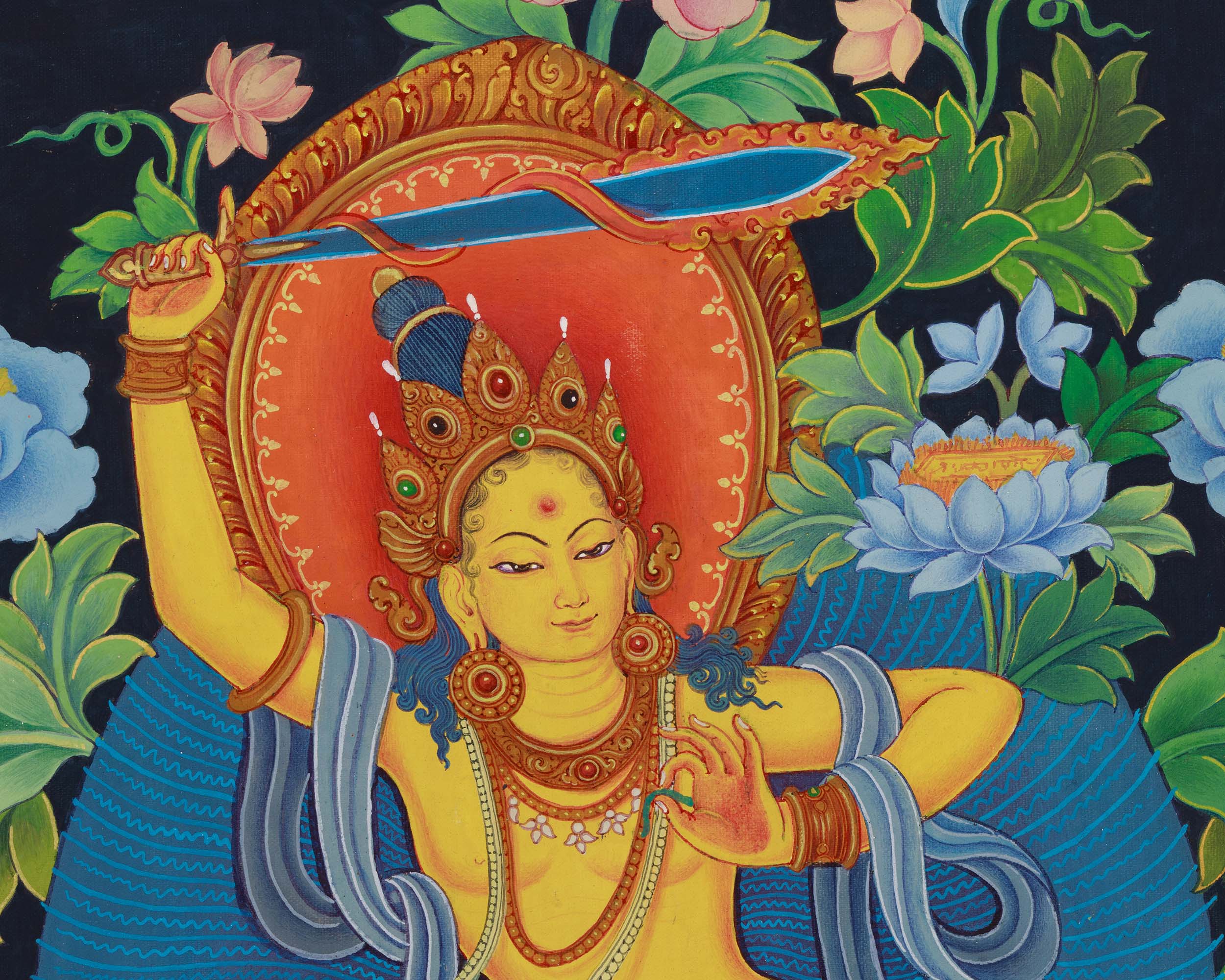 Buddha to Be, Manjushri Thangka | Enlightenment and Wisdom