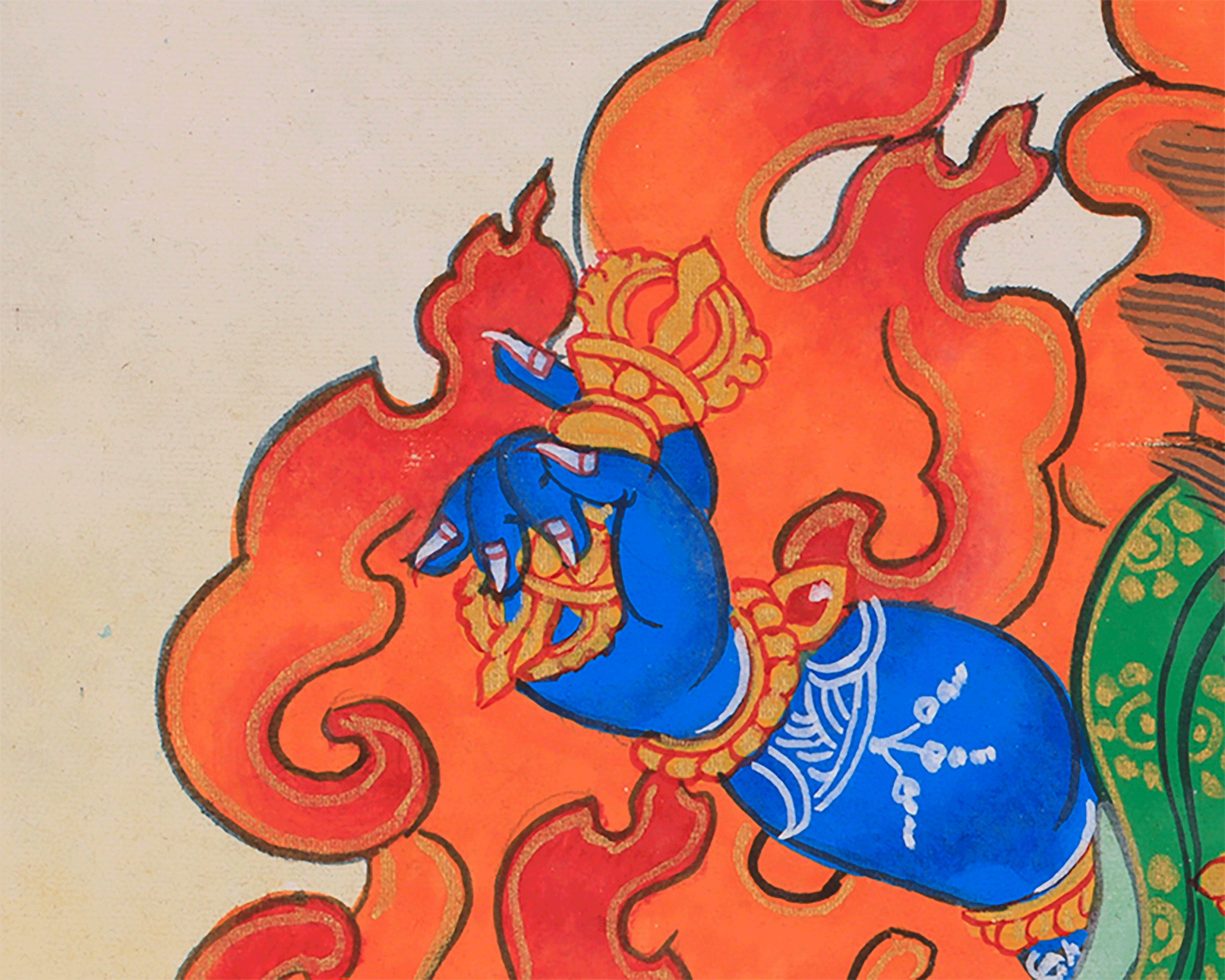 Bodhisattva Vajrapani Thangka | Wrathful Protector Deity Art