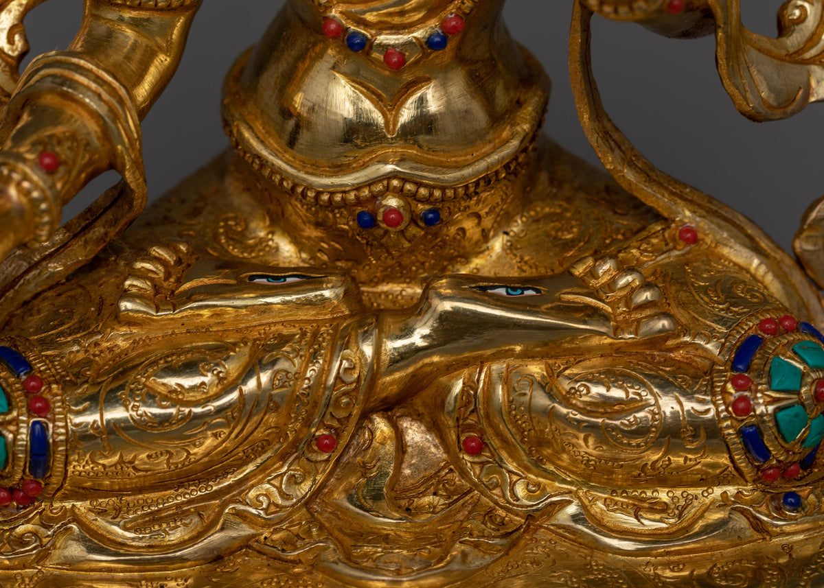 Graceful Shri Dukar Gold Gilded Statue | Handcrafted Beauty and Elegance