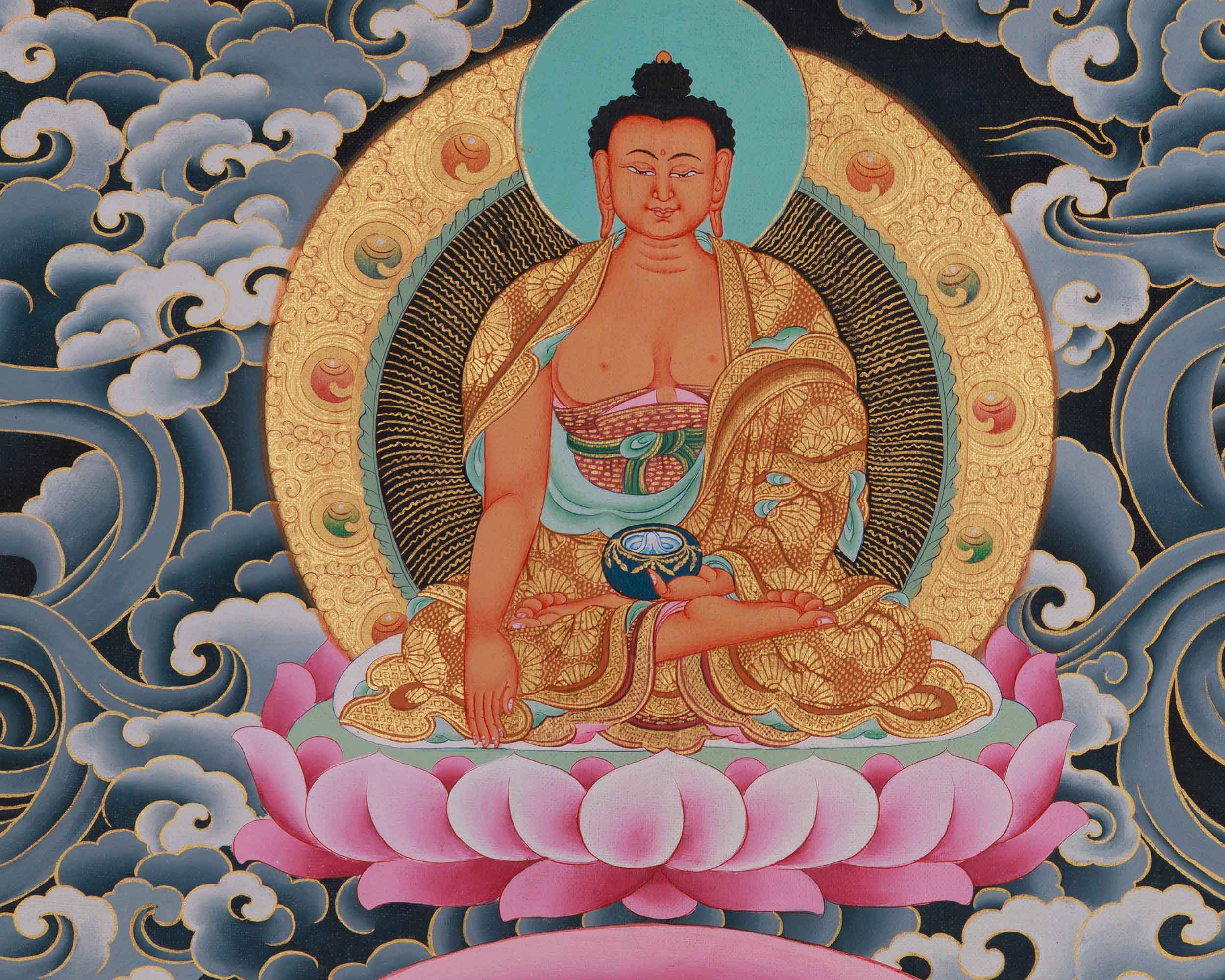 White Tara With Other Deities Thangka | Vajrayana Deity Shyama Tara
