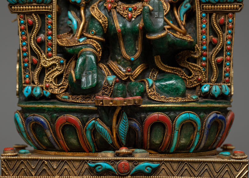 Aventurine Stone Green Tara Statue | Buddhist Grüne Tara Sculpture