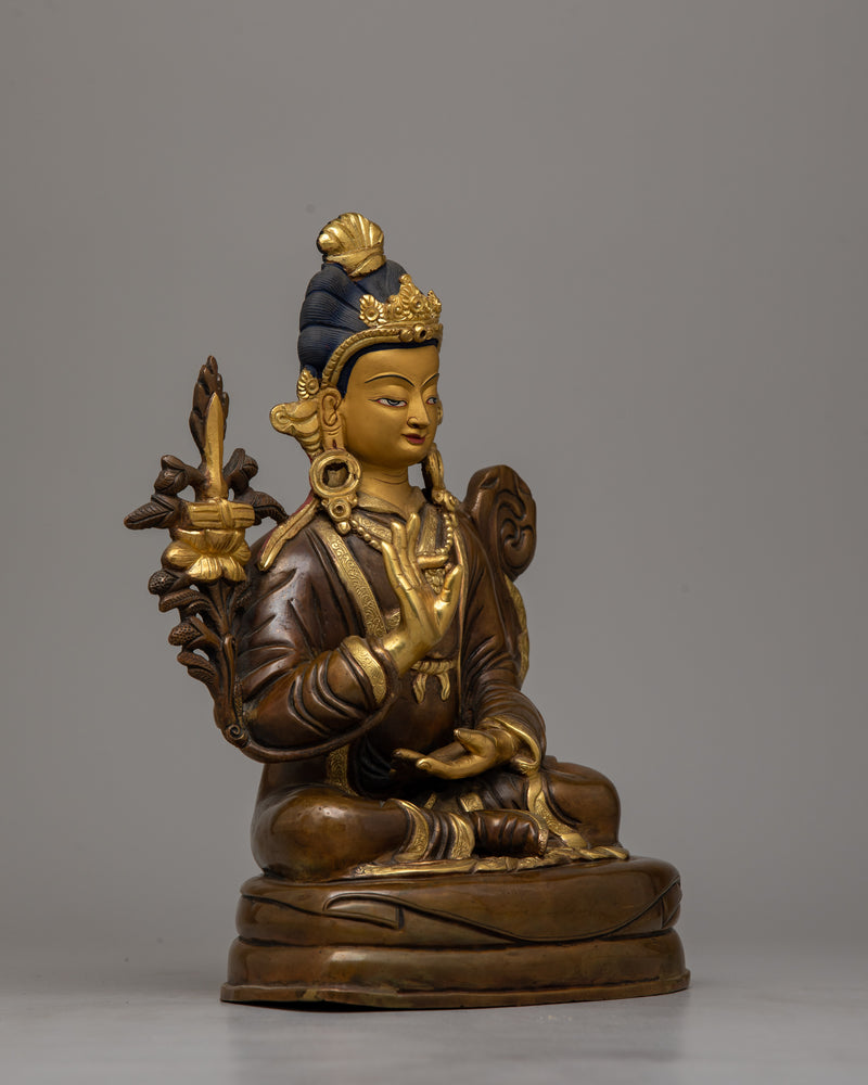 Tibetan Manjushri Statue | Exquisite Copper Sculpture Reflecting Himalayan Artistry