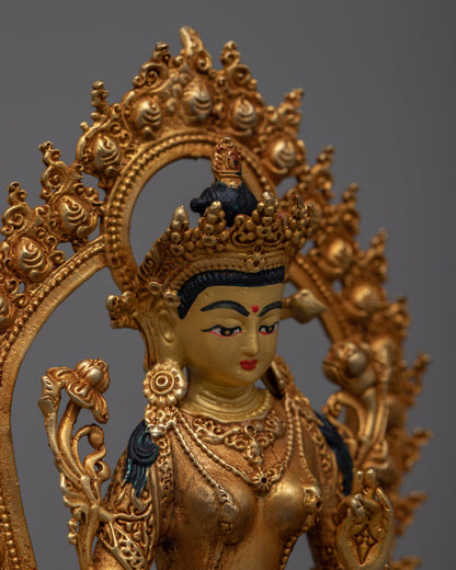 Green Tara Machine Made Statue | Graceful Elegance Crafted with Precision