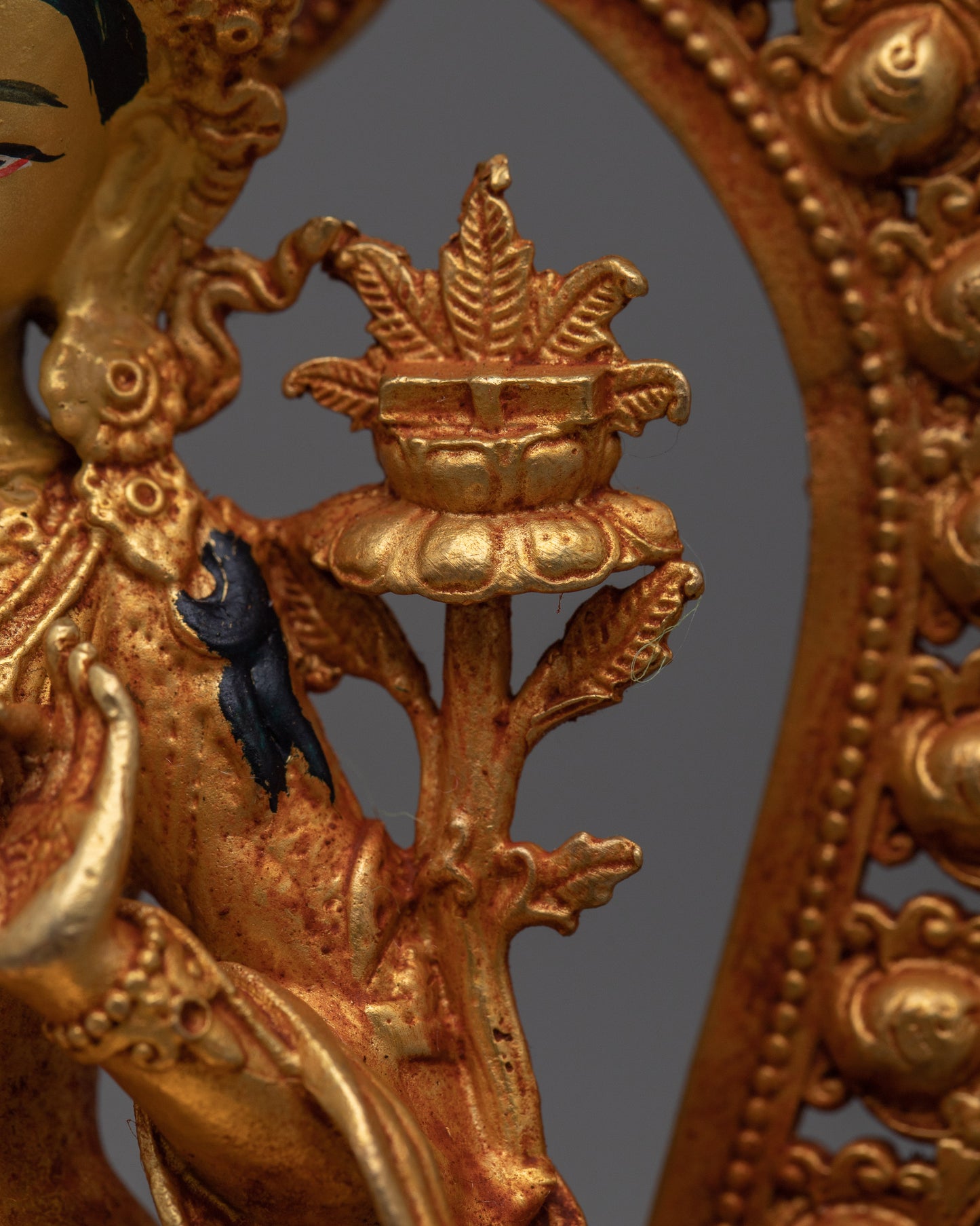 Mini Manjushri Statue | Machine-Made on Copper Body, Symbolizing Wisdom