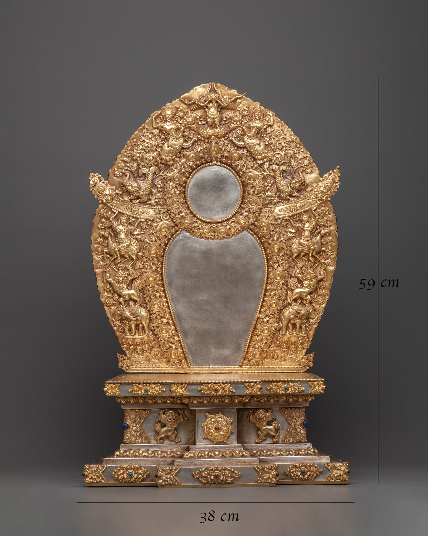 Copper Buddhist Statue Throne | Traditional Craftsmanship for Your Altar"