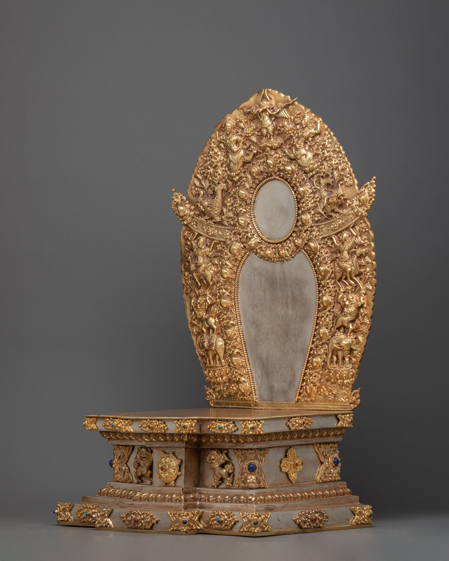 Copper Buddhist Statue Throne | Traditional Craftsmanship for Your Altar"