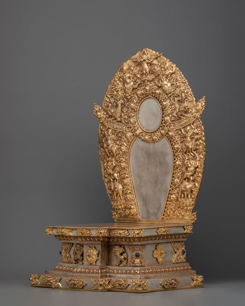 Copper Buddhist Statue Throne | Traditional Craftsmanship for Your Altar"