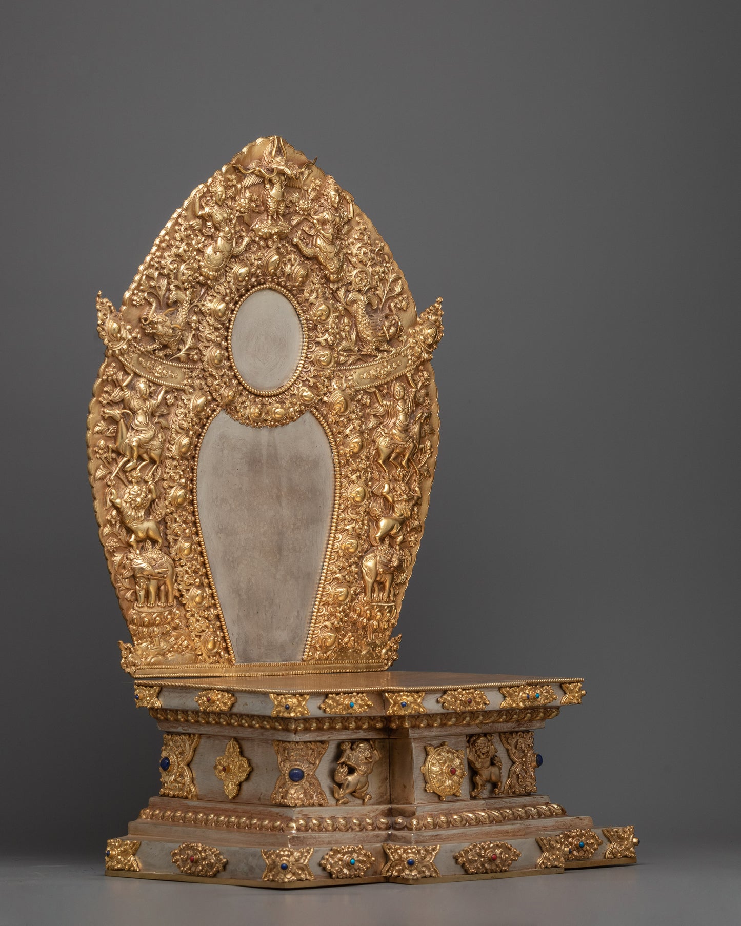 Copper Buddhist Statue Throne | Traditional Craftsmanship for Your Altar"