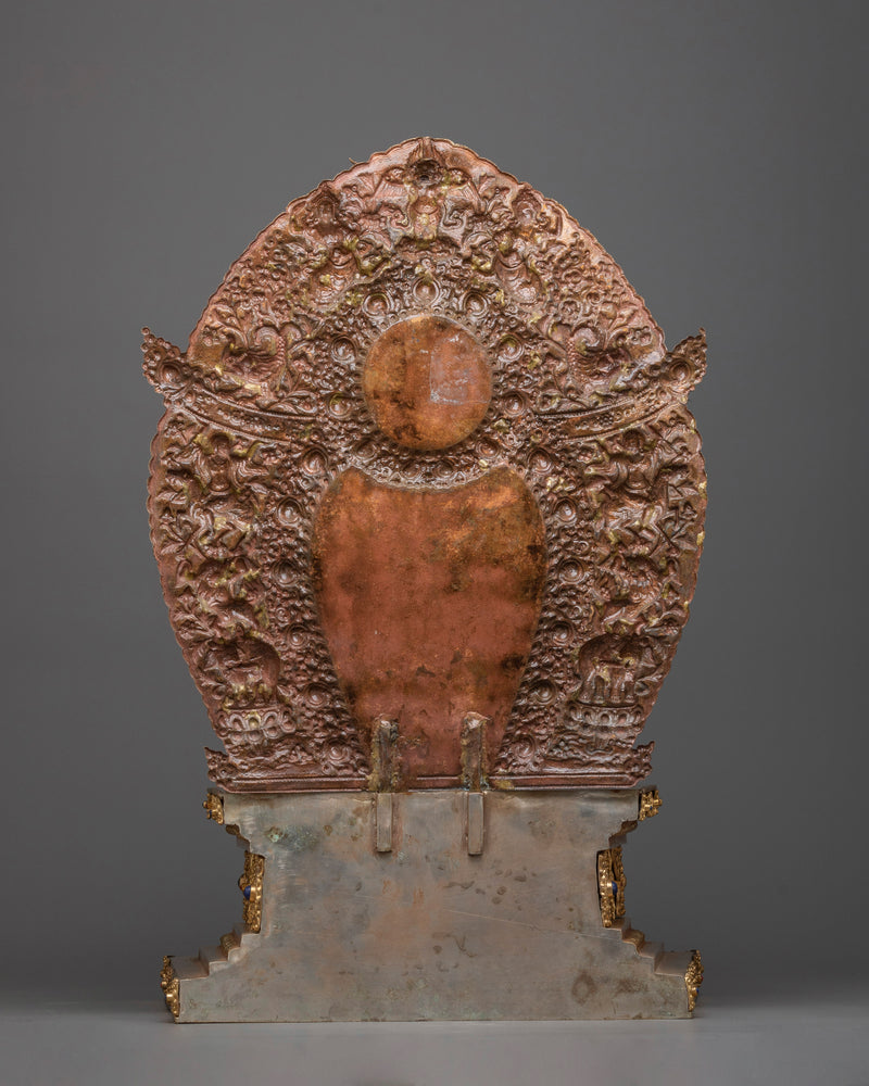 Copper Buddhist Statue Throne | Traditional Craftsmanship for Your Altar"