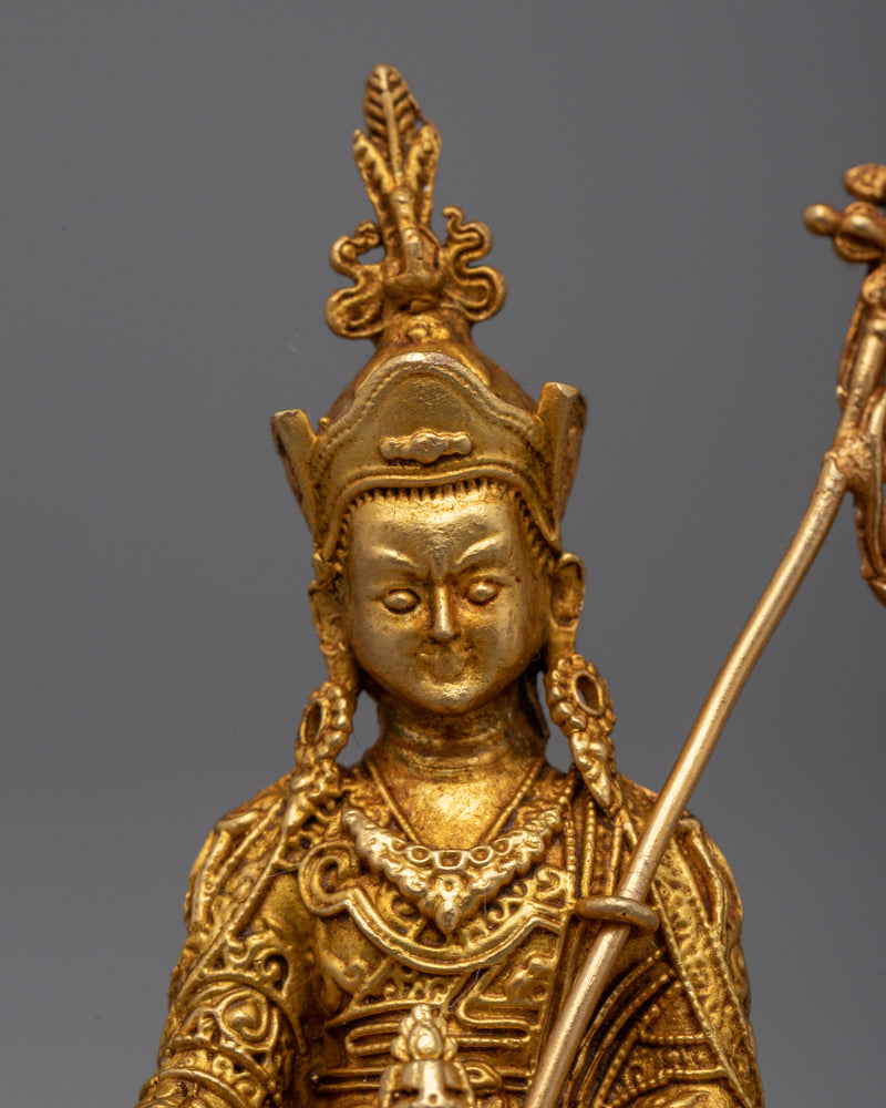 Guru Rinpoche Machine Molded Statue | Exquisitely Gold-Plated Divine Figure