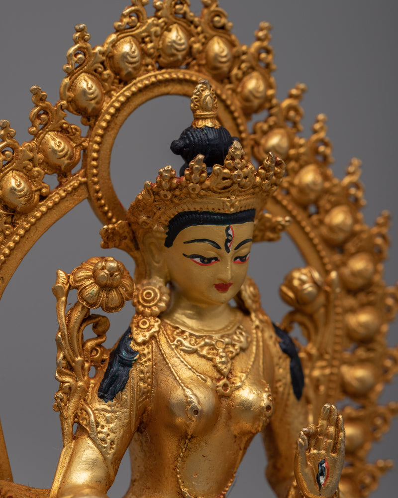 Goddess Machine Made White Tara Statue | Serene Symbol of Compassion and Healing