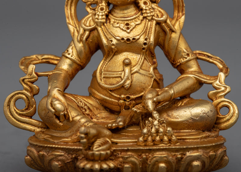 Copper Machine Made Dzambhala Statue | Ideal for Personal Altars and Spiritual Practices