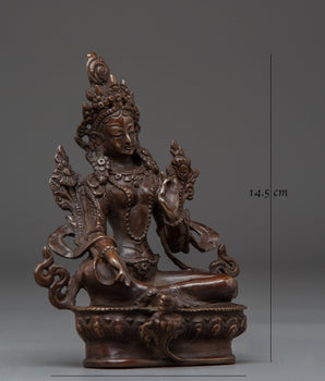 Oxidized Statue of Green Tara |