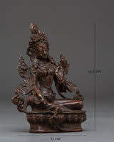 Oxidized Statue of Green Tara |