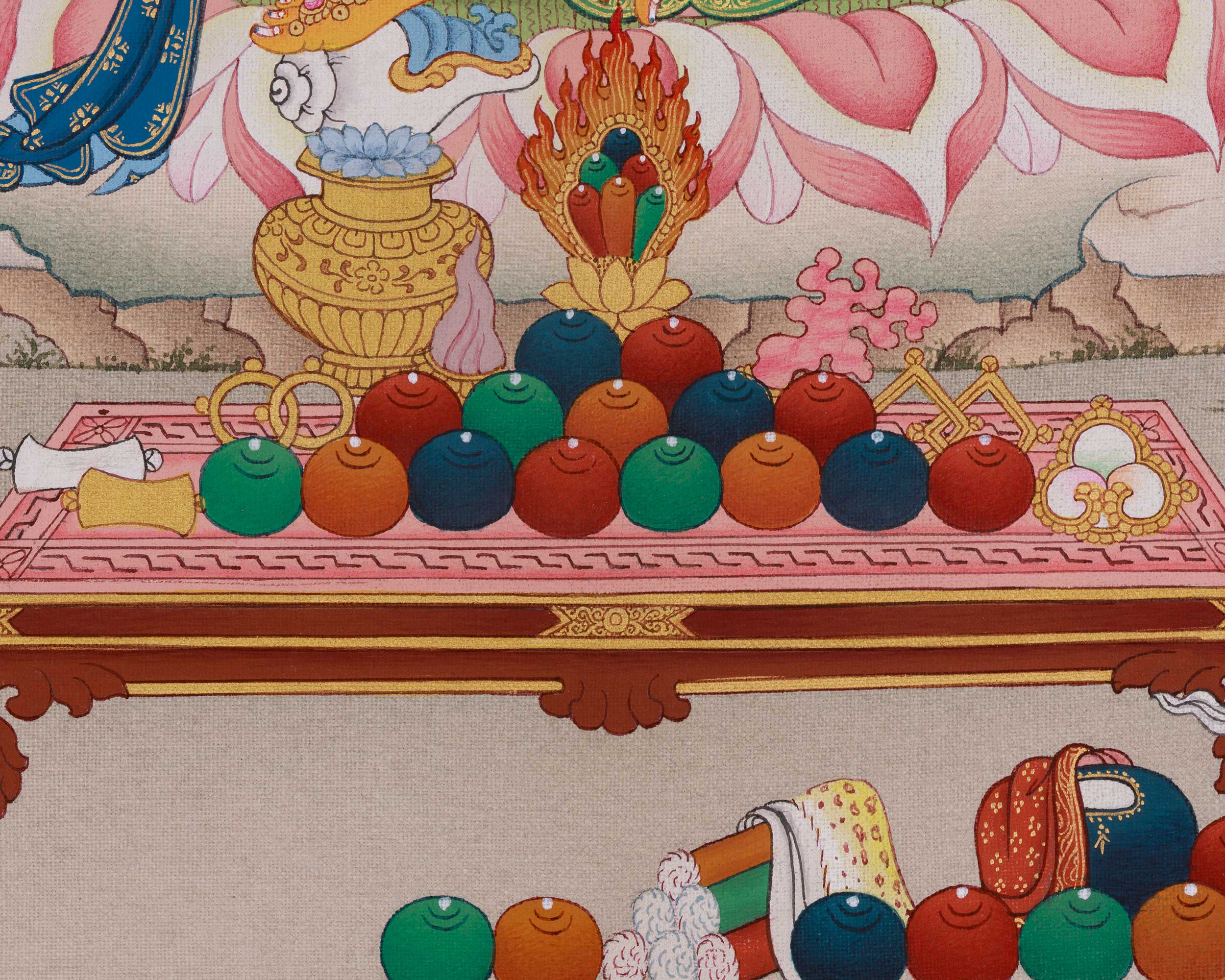 Dzambhala, The God of Wealth | A Divine Thangka of Prosperity and Blessings