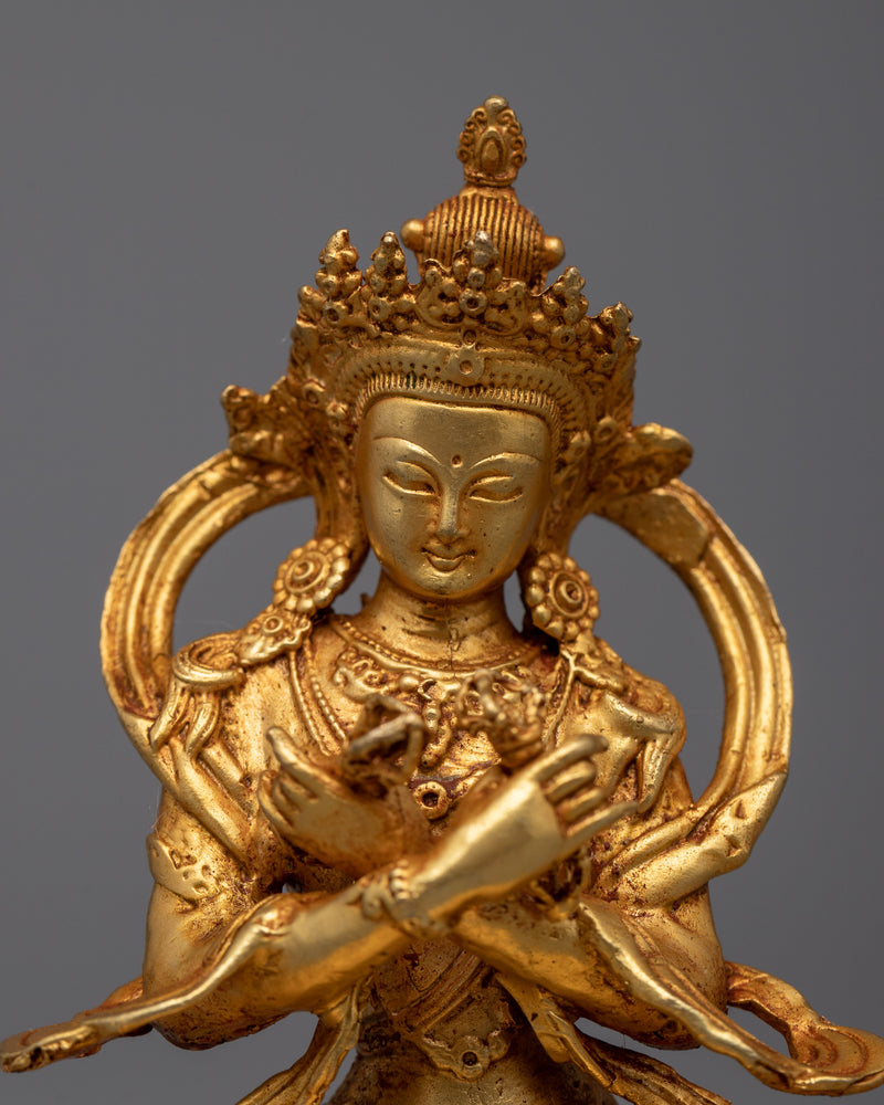 Machine Made Bodhisattva Set | Copper and 24k Gold for Serene Meditation Space