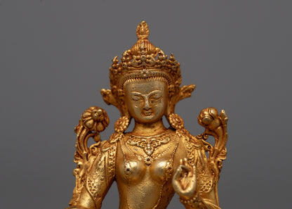 Spiritual Green Tara Statue | Machine Crafted with Exquisite Detail for Meditation Spac