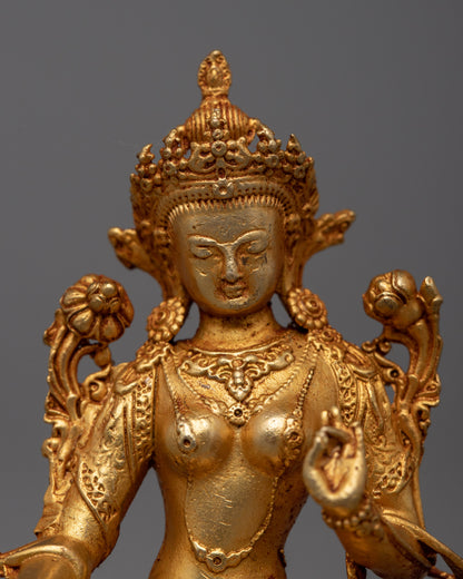 Spiritual Green Tara Statue | Machine Crafted with Exquisite Detail for Meditation Spac