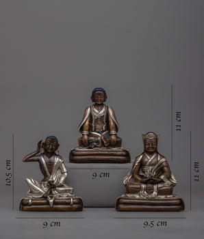Machine Made Buddhist Masters Set | Marpa Lotsawa, Jetsun Milarepa & Gampopa Sonam Rinchen