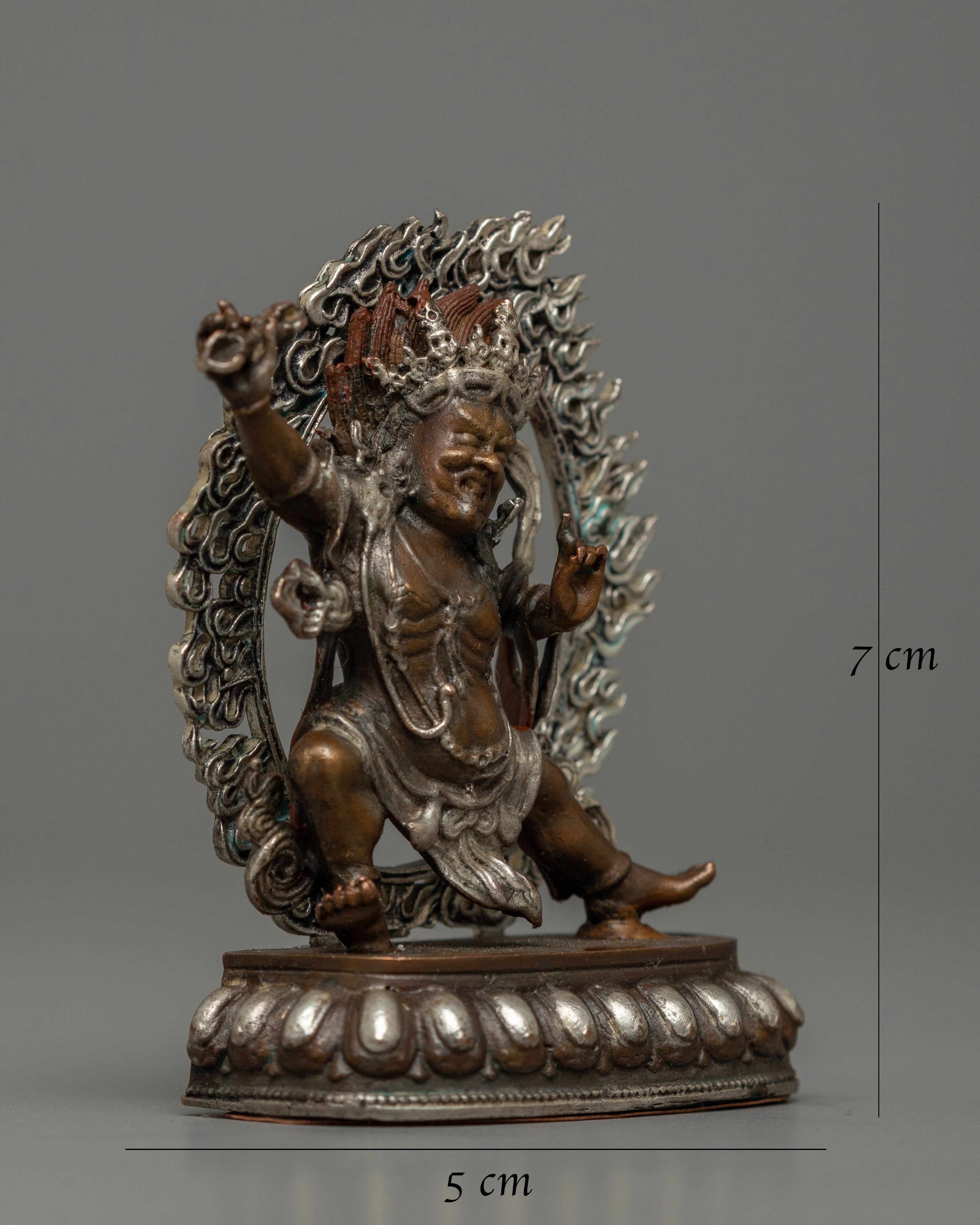 Copper Oxidized Vajrapani Statue | Machine Made Protector Deity Sculpture