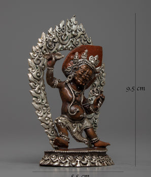 Machine Made Silver Plated Vajrapani Statue |  Fierce and Protective Buddhist Symbol