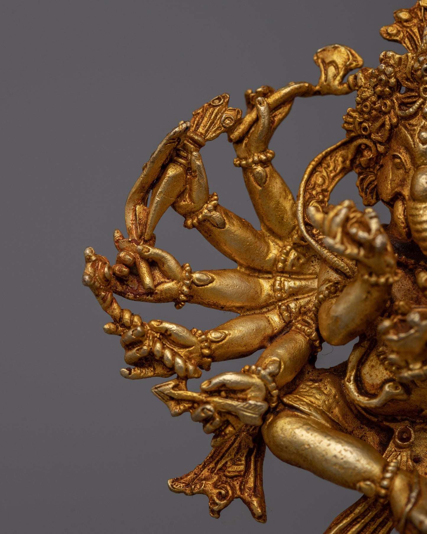 Dancing Ganesh Statue | 24K Gold Gilded Statue from Nepal