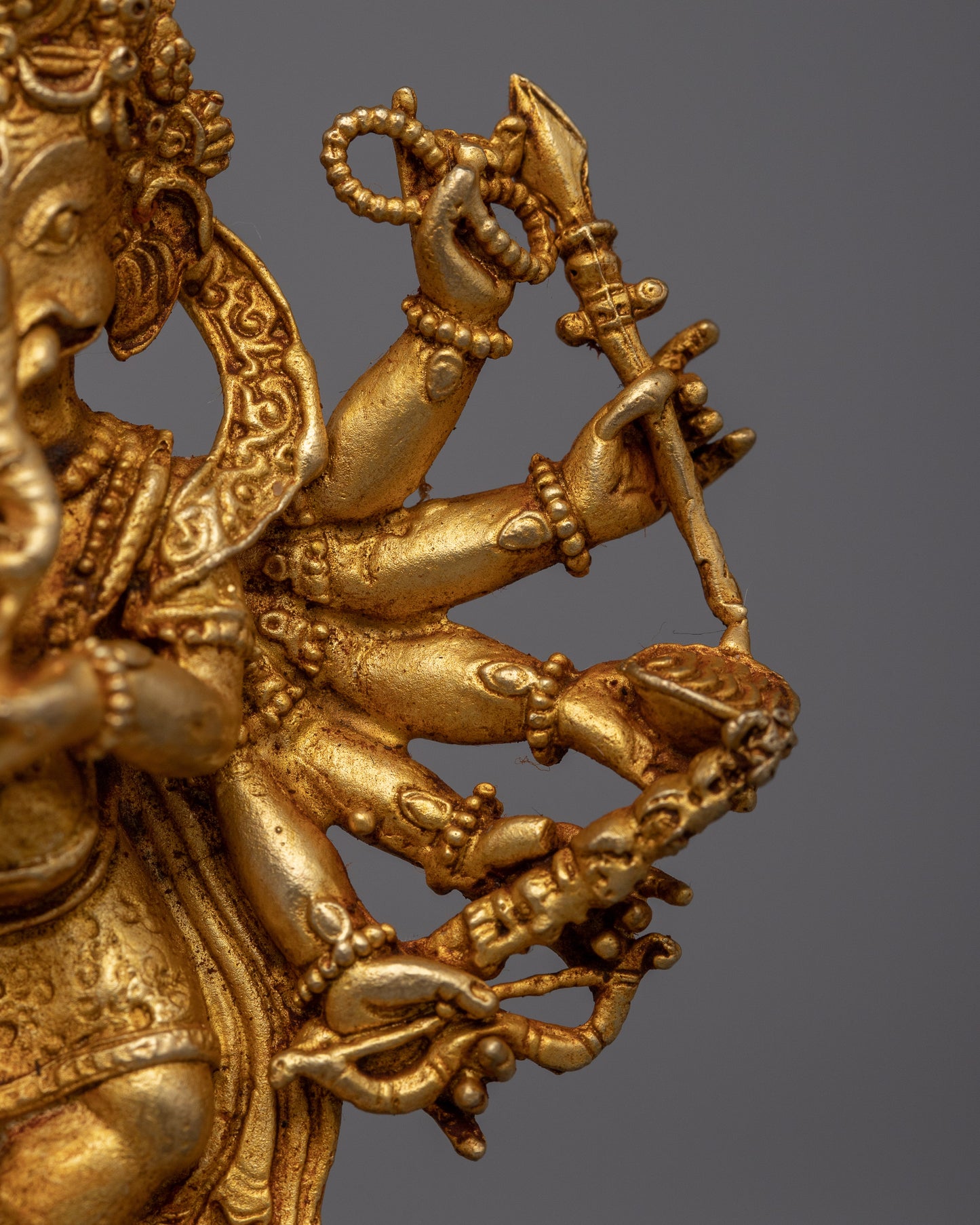 Dancing Ganesh Statue | 24K Gold Gilded Statue from Nepal