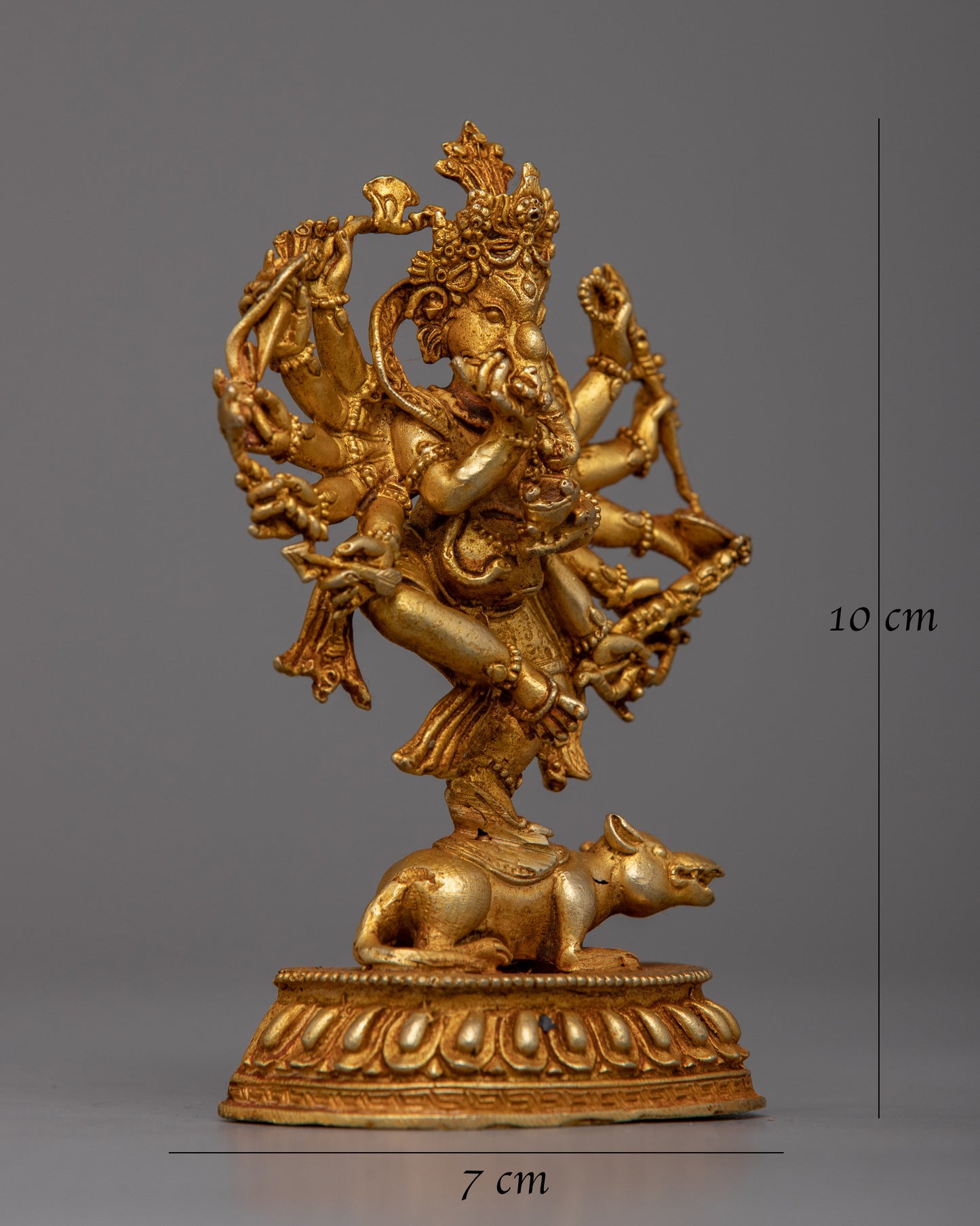 Dancing Ganesh Statue | 24K Gold Gilded Statue from Nepal